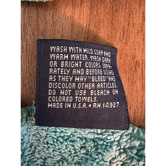 Ralph Lauren Vintage Bath Towel Set Aqua Blue Towels‎ are Monogrammed with "P" - Picture 3 of 5